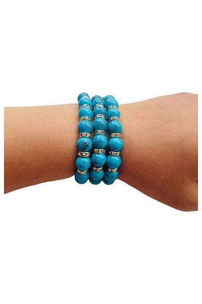GALATA GIFT مجموعة أساور للجنسين مكونة من 3 قطع - لون قابل للتعديل، تفاصيل خرز لصديق أفضل الأصدقاء BFF