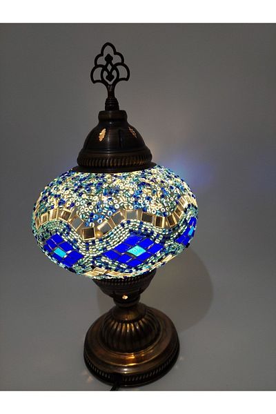 GALATA GIFT Mosaic Pattern - Decorative Table Lamp, 18cm Diameter