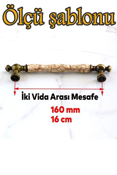 Badem10 Edessa (PREMIUM) Porțelan Cafea Antică Galben Antic 160 Mm Mobilier Bucătărie Sertar Dulap Mâner Mâner