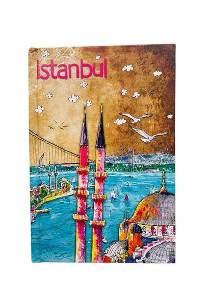 GALATA GIFT Caiet cu copertă rigidă cu tematică Istanbul, fără linii - pentru suveniruri de memorie și jurnal de mulțumiri 14*9,5