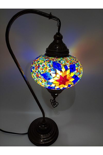 GALATA GIFT No: Three 18cm - Mosaic Lampshade and Walking Stick Table Lamp