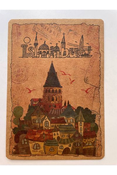 GALATA GIFT Θέμα Κωνσταντινούπολη, Νοσταλγικό, Kraft, Κάρτα, Καρτ ποστάλ, Καρτ ποστάλ, 16*11cm