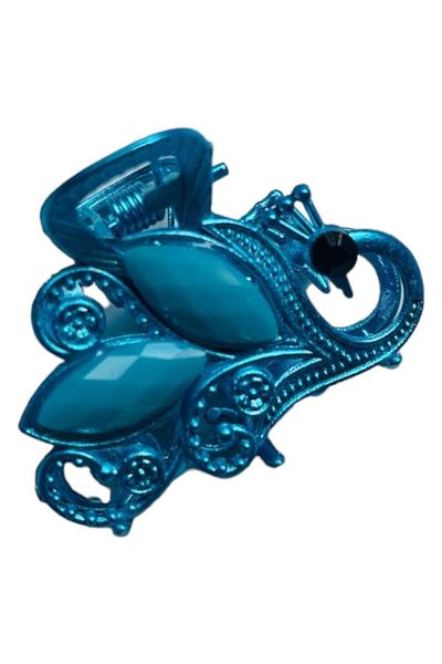 GALATA GIFT În formă de lebădă, clemă de păr albastră, metal, clemă, clemă de păr, clemă de fier solidă 4 cm