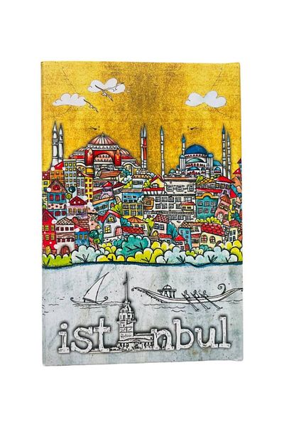 GALATA GIFT دفتر ملاحظات غير مبطن بغطاء صلب بتصميم اسطنبول - 14*9.5 لذاكرة الذكريات والامتنان اليومي