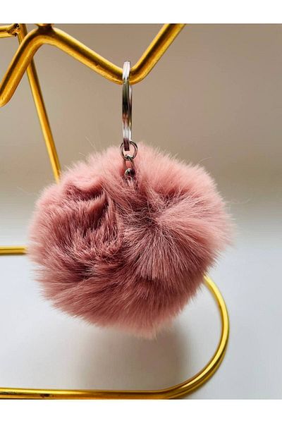 GALATA GIFT Pompom Keychain and Bag Accessory - Soft Furry Car Mirror Ornament