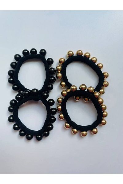 GALATA GIFT Πόρπες με μαργαριτάρια, ελαστικές φουρκέτες, τέσσερις (4) τεμάχια δέσιμο, παιδική φουρκέτα για νέους ενήλικες με 16 κόκκους μαργαριταριών