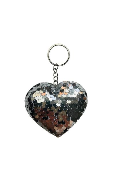 GALATA GIFT Μπρελόκ με παγιέτες καρδιά 13 cm - Αξεσουάρ τσάντας με μαλλί εσωτερικά
