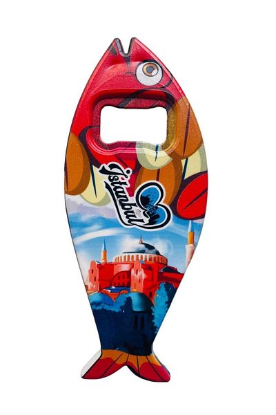 GALATA GIFT Bottle Opener Magnet, Istanbul Themed Fish Shaped Magnet Bottle Opener