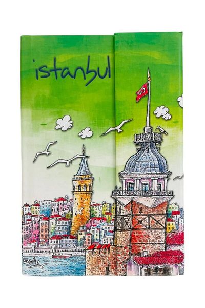 GALATA GIFT دفتر ملاحظات غير مبطن بغطاء صلب بتصميم اسطنبول - 14*9.5 لذاكرة الذكريات والامتنان اليومي