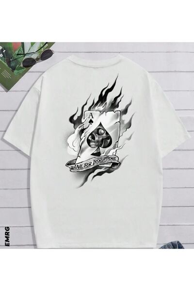 Altamira Чоловіча біла футболка з принтом дівчини з макою великого розміру