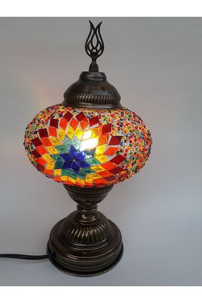 GALATA GIFT Mosaic Lampshade, Decorative Table Lamp, Three Number Turkish Lamp, 18cm Diameter
