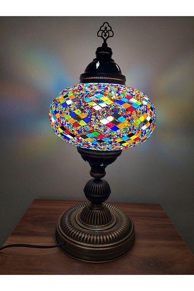 NiceandBonita 57 cm Large Size Mosaic - Lampshade Turkish Lamp Handmade