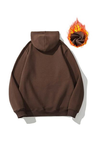 Altamira Hanorac oversize cu glugă, unisex, maro, cu ursuleț de pluș