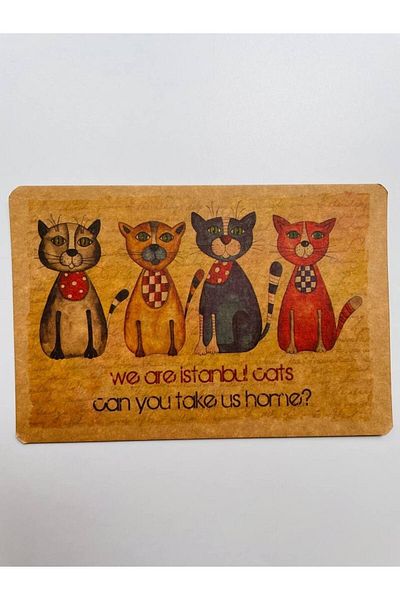 GALATA GIFT Θέμα Istanbul Cats, Νοσταλγικό, Kraft, Κάρτα, Καρτ ποστάλ, Καρτ ποστάλ, 16*11cm