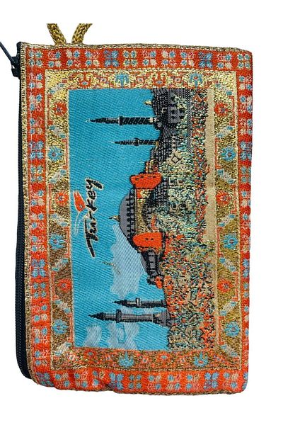 GALATA GIFT Women's Medium Size Wallet - Stylish, Zippered, Lined, Rug Patterned Coin Wallet 15x10