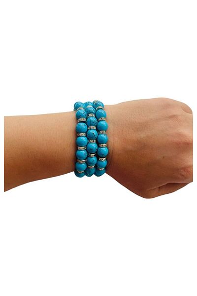 GALATA GIFT مجموعة أساور للجنسين مكونة من 3 قطع - لون قابل للتعديل، تفاصيل خرز لصديق أفضل الأصدقاء BFF