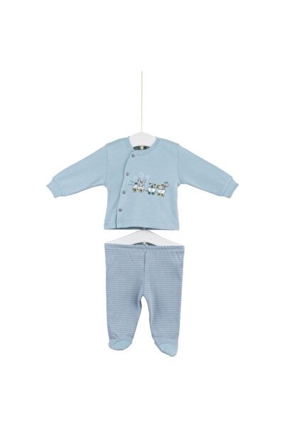 Aziz Bebe Choo Train Baby Boy Cotton Top and Bottom Set of 2