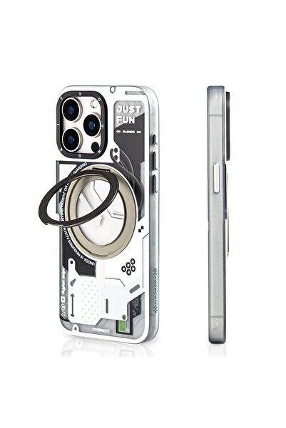 Youngkit iPhone 15 Pro Uyumlu Kılıf Magsafe Şarj Özellikli Youngkit 360° Stan...