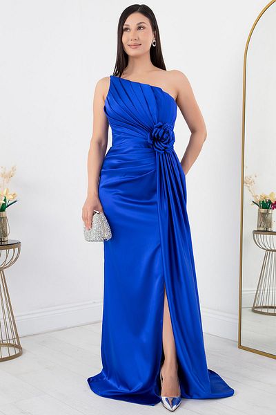 PULLIMM Rochie din satin fără bretele - Detaliu trandafir, ECR5334