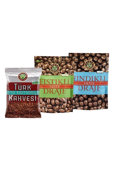 Kahve Dünyası Fındıklı Draje Ve Antep Fıstıklı Draje Ve Orta Kavrulmuş Türk Kahvesi