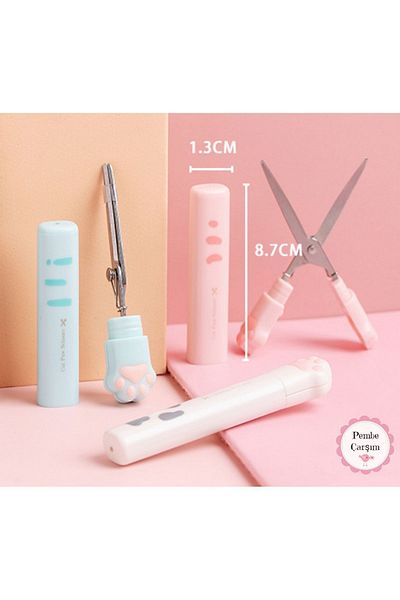 Pembe Çarşı Cute Mini Paw Scissors, Portable, Stainless Steel 1 Piece