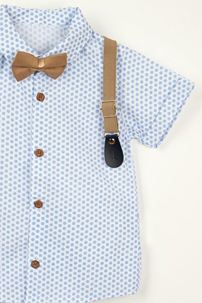 LULU Kids " Feza " Erkek Çocuk Yazlık Takım Elbise Papyonlu Ve Slopetli 4'lü Set