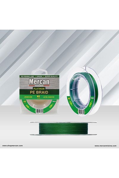 MERCAN MİSİNA Mercan Platinum Pe 8x Braid Ip 150 M Green Spool Fish Tape