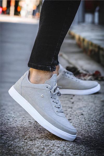 Liger Ανδρικά αθλητικά παπούτσια casual με μαλακή εσωτερική επένδυση, κομψά αθλητικά παπούτσια ΓΚΡΙ