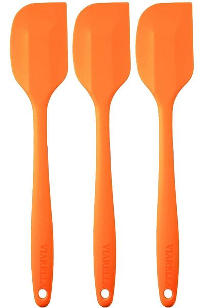 viarella Orange 3-Piece Silicone Spatula Set - Heat Resistant, Fireproof and Scratchproof 27cm