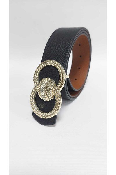 Kemerix Double-Way Women's Belt with Gold Buckle