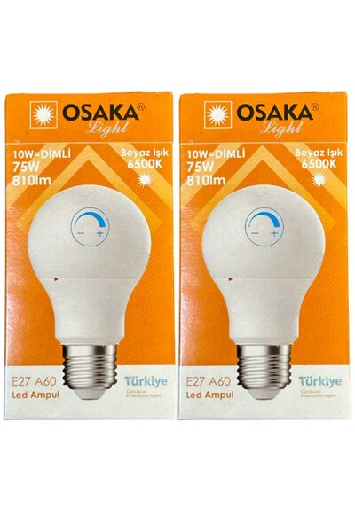 Osaka 10W (75W) 6500K (Beyaz Işık) E27 Duylu Dim Edilebilir Led Ampul (2 Adet)