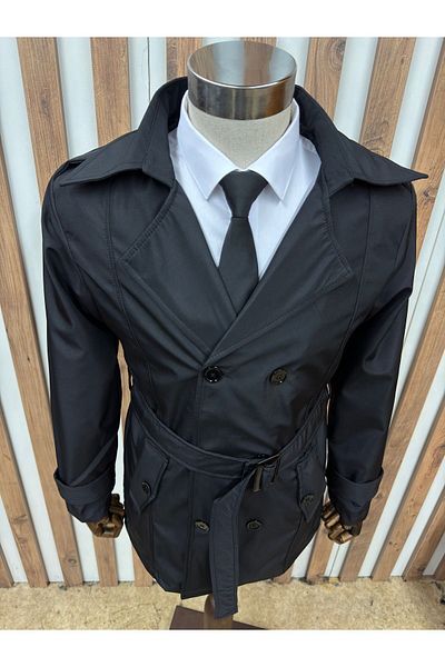 Costtum Men's Wear Waterproof Regular Fit Double Breasted Trench Coat