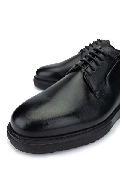 Tamer Tanca Erkek Hakiki Deri Siyah Deri Casual Ayakkabı