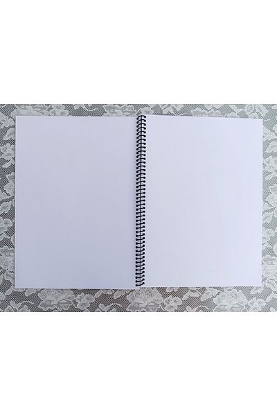 Pink Swan Craft A4 White Scrapbook Notebook - Thick Kraft, 120 Gr, 30 Sheets, 60 Pages Bullet Journal Sketchbook