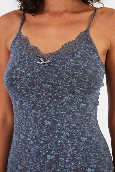 Penyelux Women's Stretchy Cotton Thin Strap Blouse Panties Underwear Set Anthracite