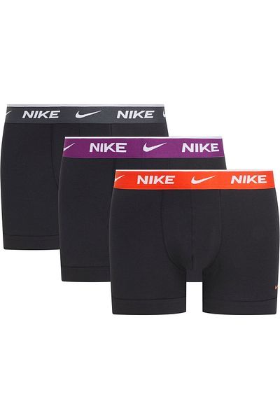 Nike Men's Nike Brand Logo Elastic Band Black-Black-Black Boxers Suitable for Daily Use 0000Ke1008-N51