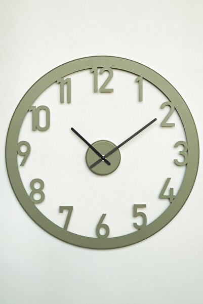 Artepera Stroke Metal Sessiz Duvar Saati - 48x48cm - Yeşil Renk - Modern Ev Ofis Dekorasyonları - Aps115