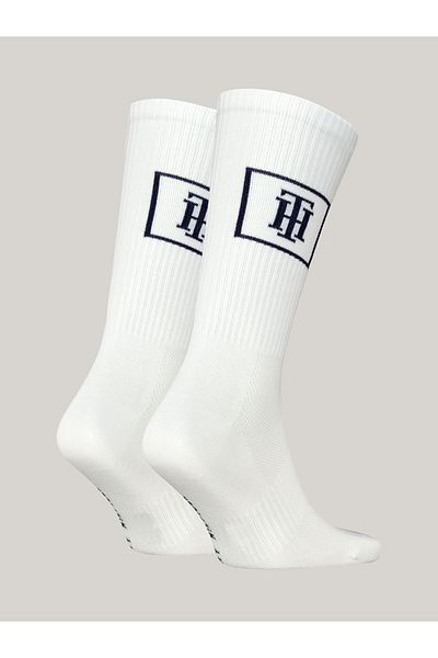 Tommy Hilfiger White Men's Socks - Cotton, Short Daily Use, Logo Detailed, S 701227288 --001