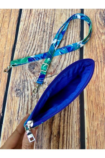 İsella Yaprak Desenli Telefon Çantası Cüzdan