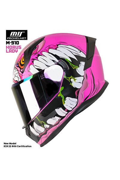 Genel Markalar M-910 HORUS LADY PEMBE MOTOSİKLET KADIN KASKI ''ECER 22.06''