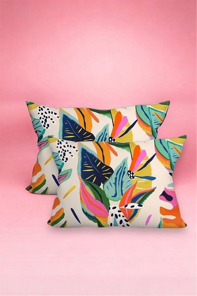 pistore Μεταξωτή Σατέν Μαξιλαροθήκη 50x70 εκ. Κρέμα Floral Floral Σετ 2 τεμαχίων
