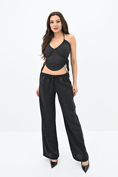 Koza Butik Kadın Varak Baskılı Palazzo Pantolon 6272-24