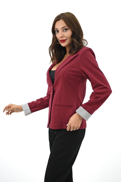 Koza Butik Jachetă blazer pentru femei cu detaliu cu un singur nasture 5522
