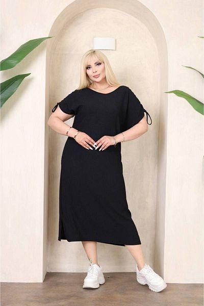 garajmood Μαύρο φόρεμα Plus Size - Μπάντες στην πλάτη