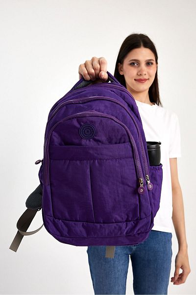 OBAY LİFE Lilac Krinkil Fabric Waterproof Orthopedic Back Support High School Junior High School Backpack