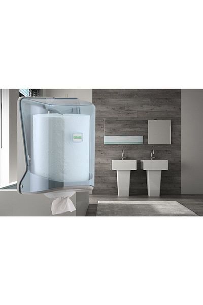 Vialli Internal Pull Paper Towel Dispenser Apparatus Transparent Og1t