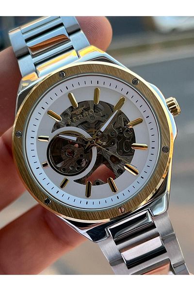 FERRO 3 Atm Waterproof Automatic Mechanism Men's Wristwatch - 2 Years Warranty, Steel Band Efm.31443-S