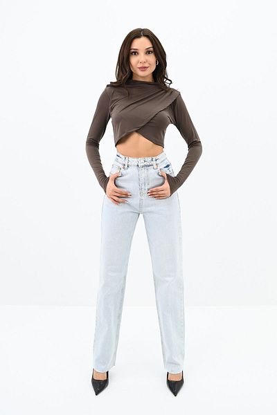 Koza Butik Γυναικείο γιακά με κάλυμμα Crop Blouse 1655-24