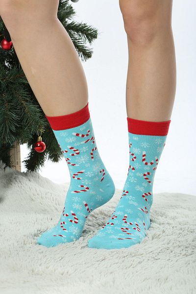 Socks Tunnel Цветни новогодишни чорапи със захарен сняг