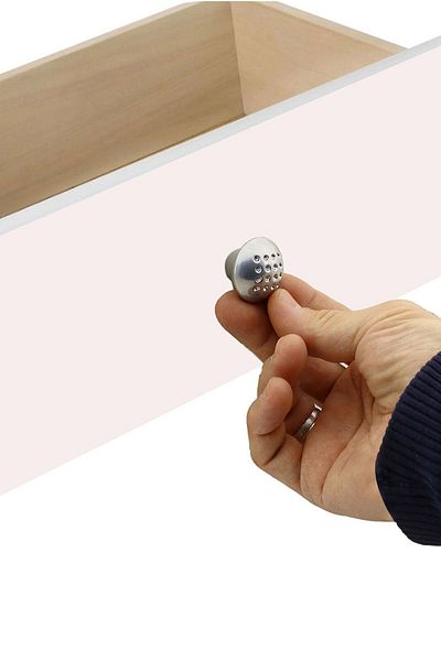 Badem10 Mobilier cu butoane ciuperci cu puncte rotunde - mânere pentru sertar și dulap de bucătărie din metal cromat